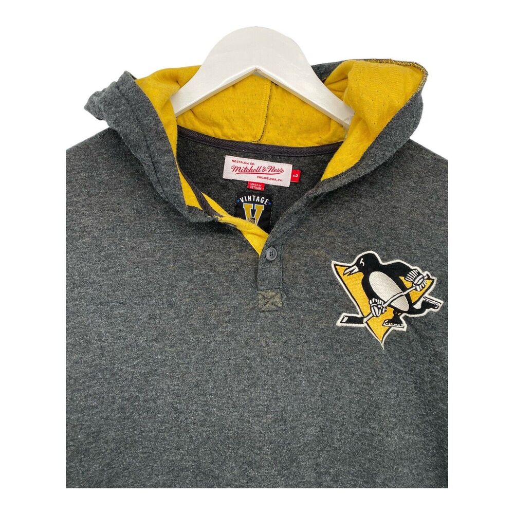 Mitchell & Ness Mens Gray NHL Pittsburg Penguins Hoodie Size L‎ Large - Picture 5 of 8